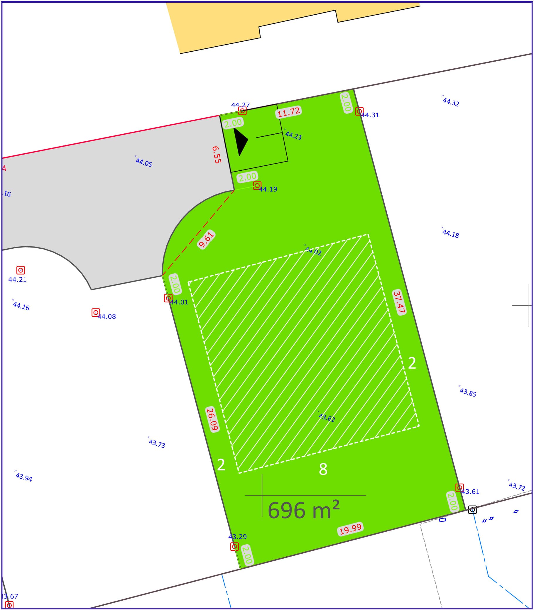 Lot 1 – Terrain ensoleillé et arboré en bout d'impasse