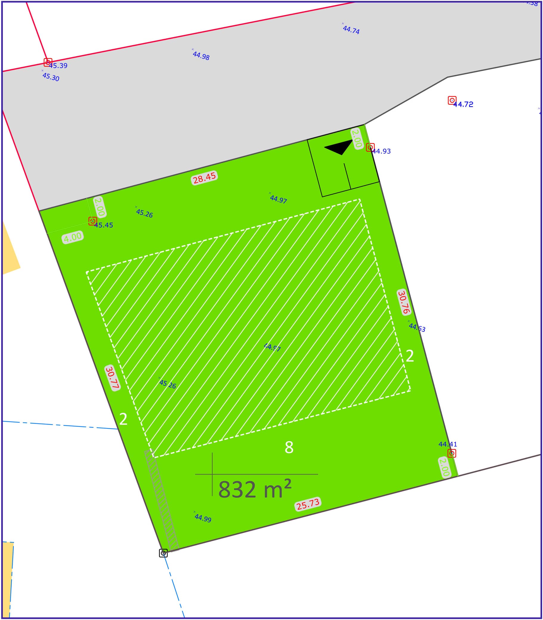 Lot 4 – Le plus grand lot arboré, à l'entrée du lotissement